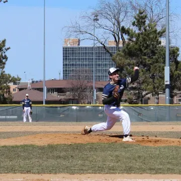 pitcher in a baseball game throwing the ball 